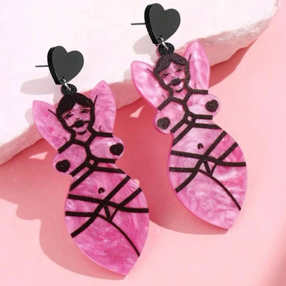 1pair Unique And Funny Heart Shape,BDSM life style Earrings,Gift For Women, fun!